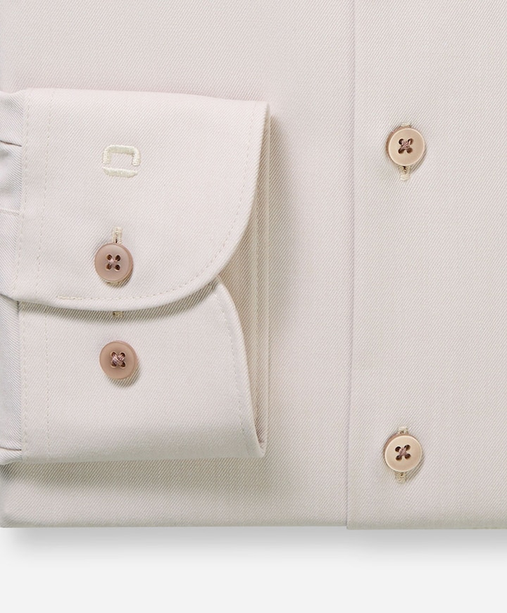 Heren overhemd lange mouw beige