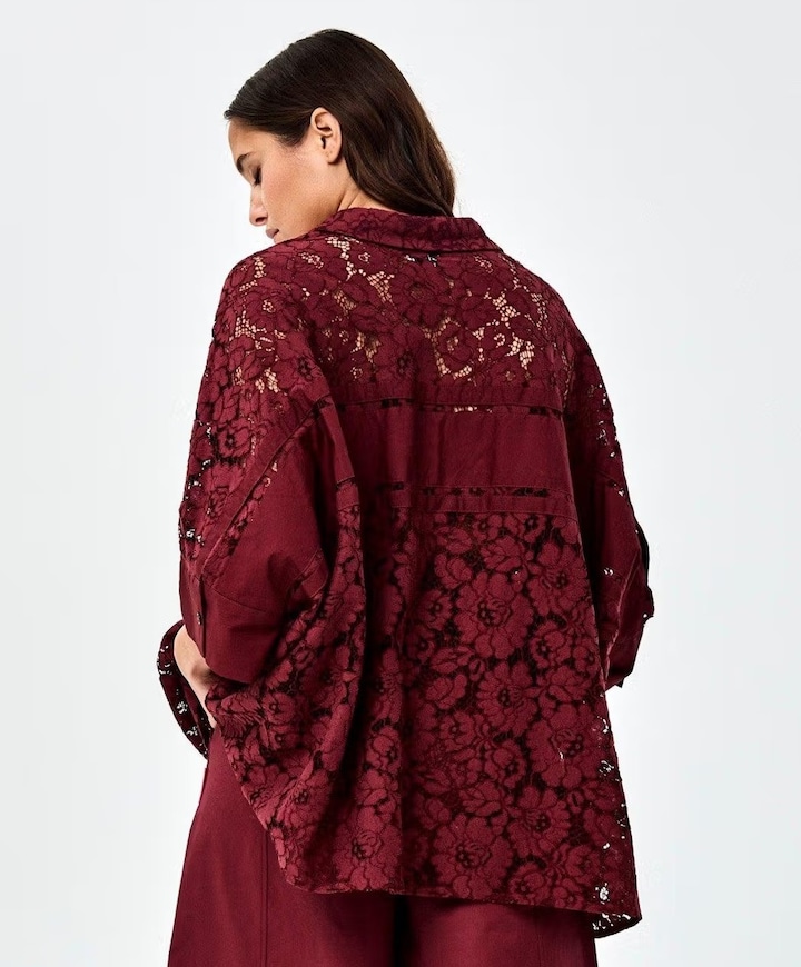 Dames blouse bordeaux