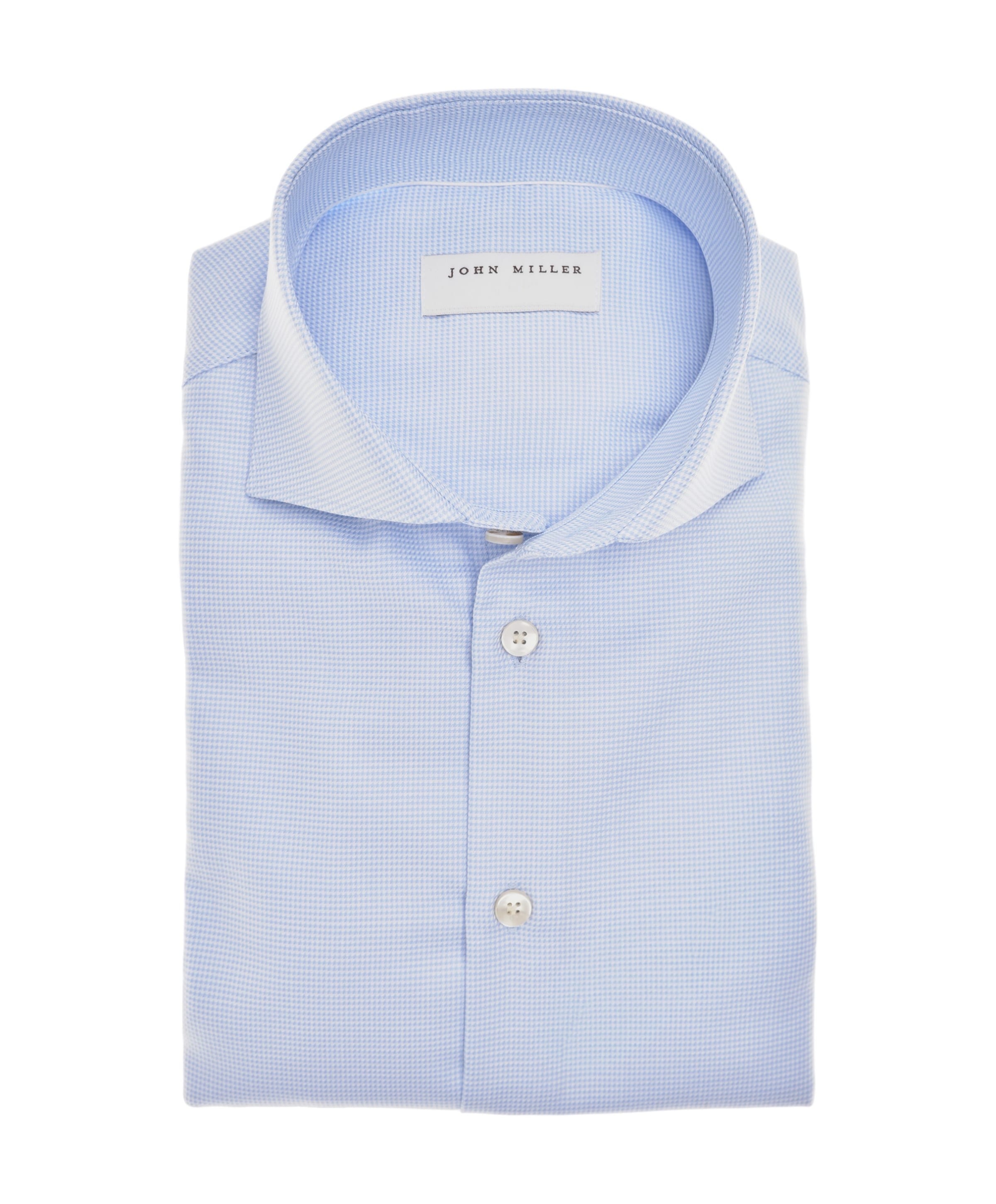 Heren overhemd lange mouw blauw