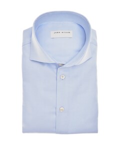 Heren overhemd lange mouw blauw