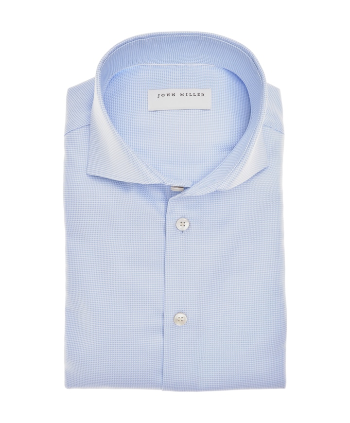 Heren overhemd lange mouw blauw