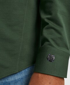 Heren overhemd lange mouw groen