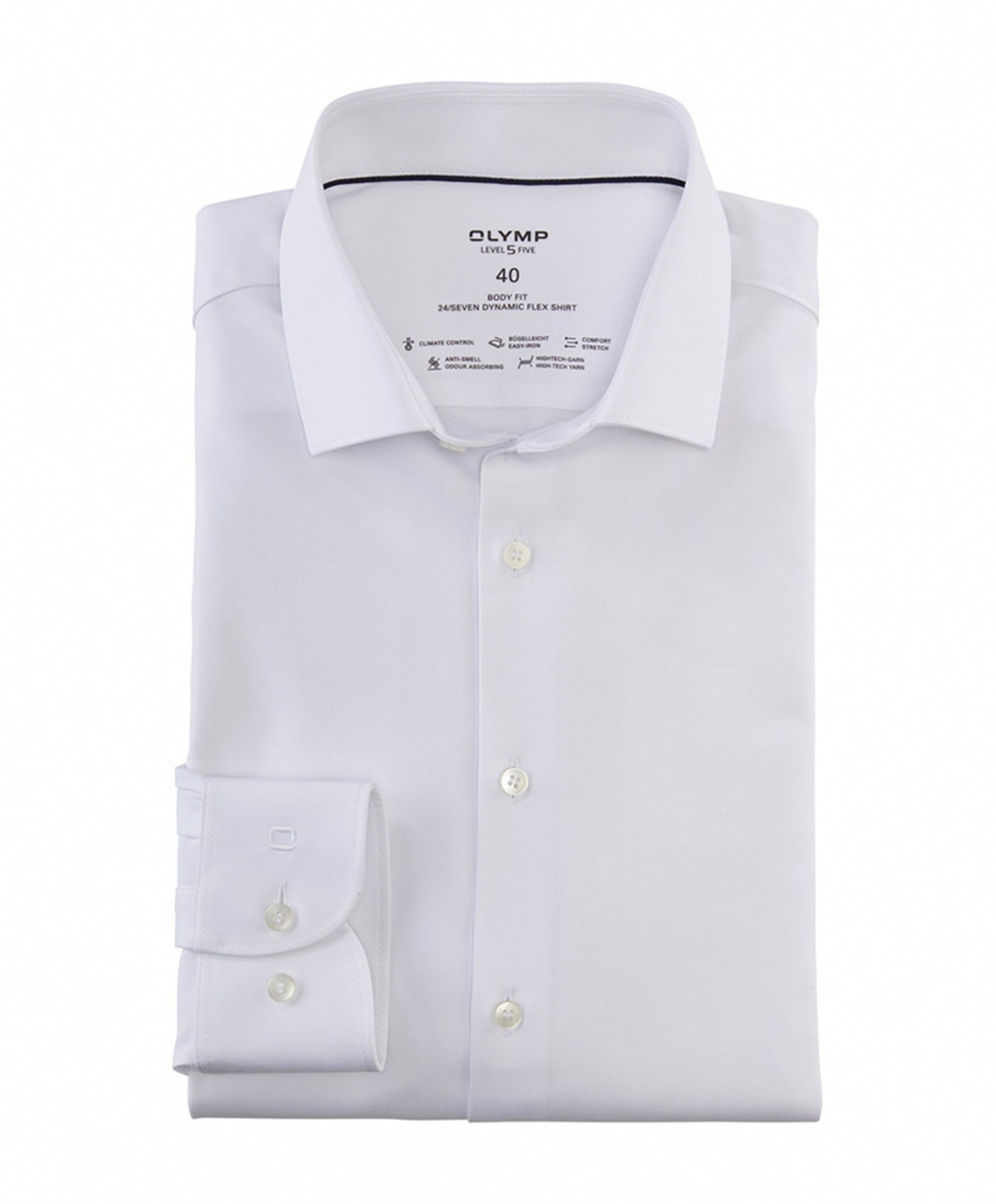 Heren overhemd lange mouw wit