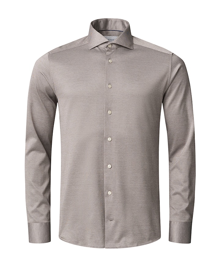 Heren overhemd lange mouw beige