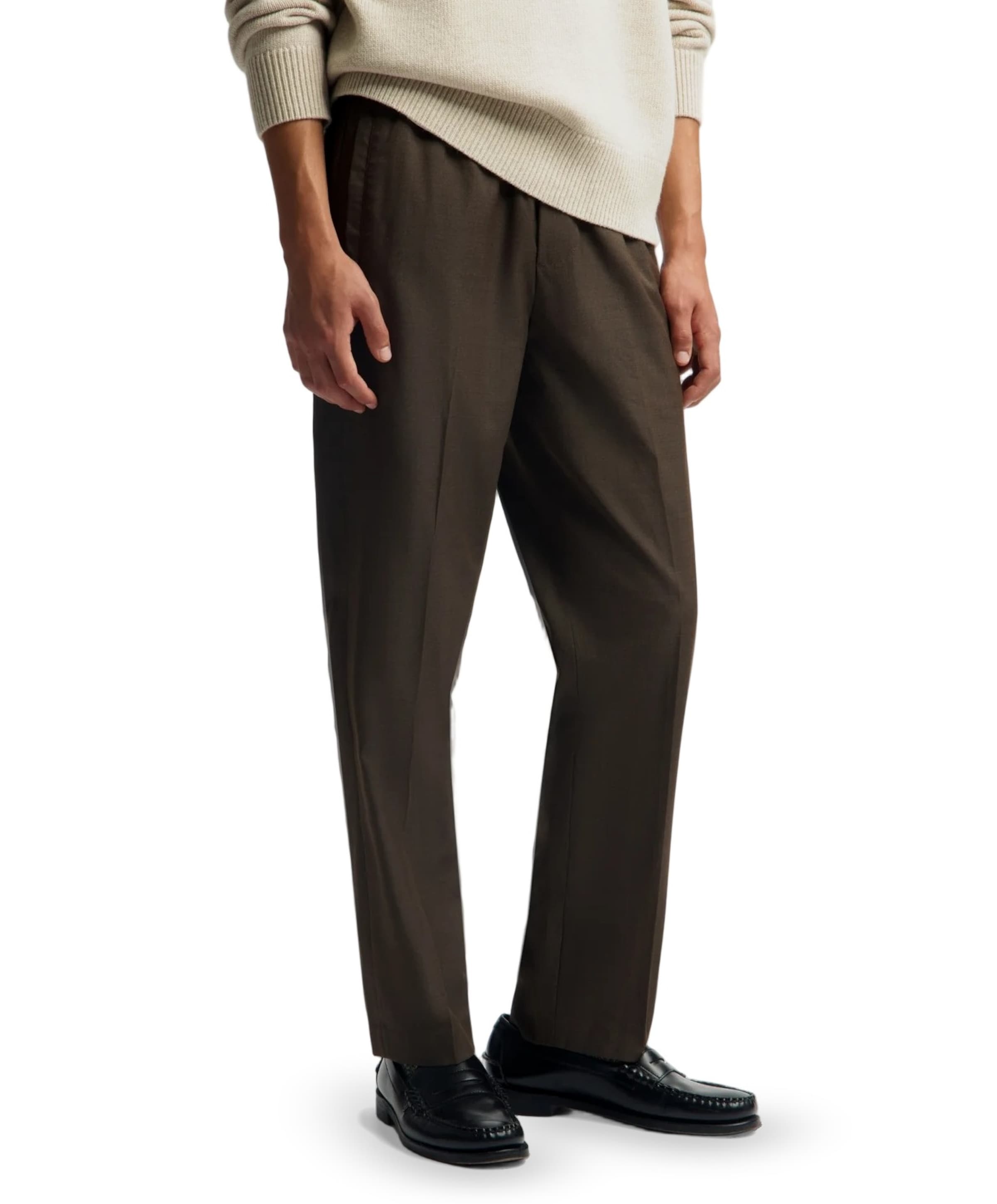 Slim Elasticated Pant heren pantalon bruin