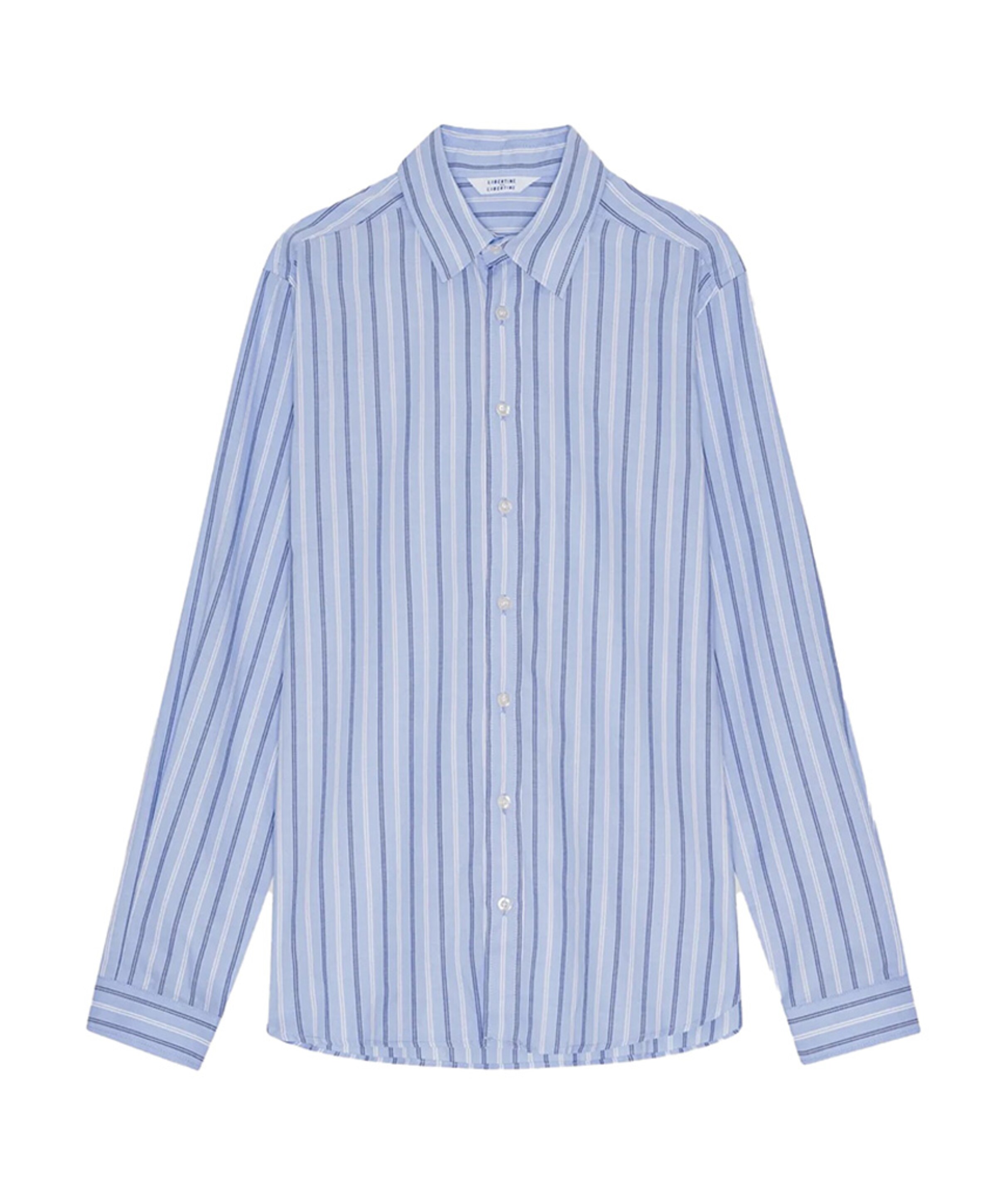 Heren overhemd lange mouw blauw