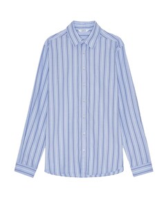 Heren overhemd lange mouw blauw