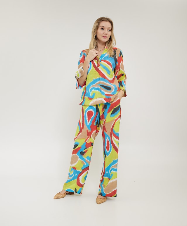 trousers multi print broek multicolor