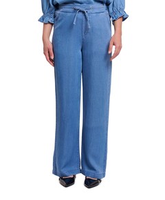 Regular length wide leg dames broek blauw