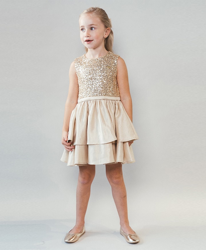 Meisjes jurk goud