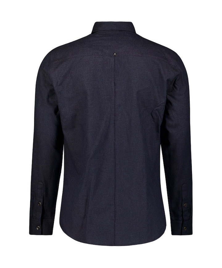 Heren overhemd lange mouw blauw