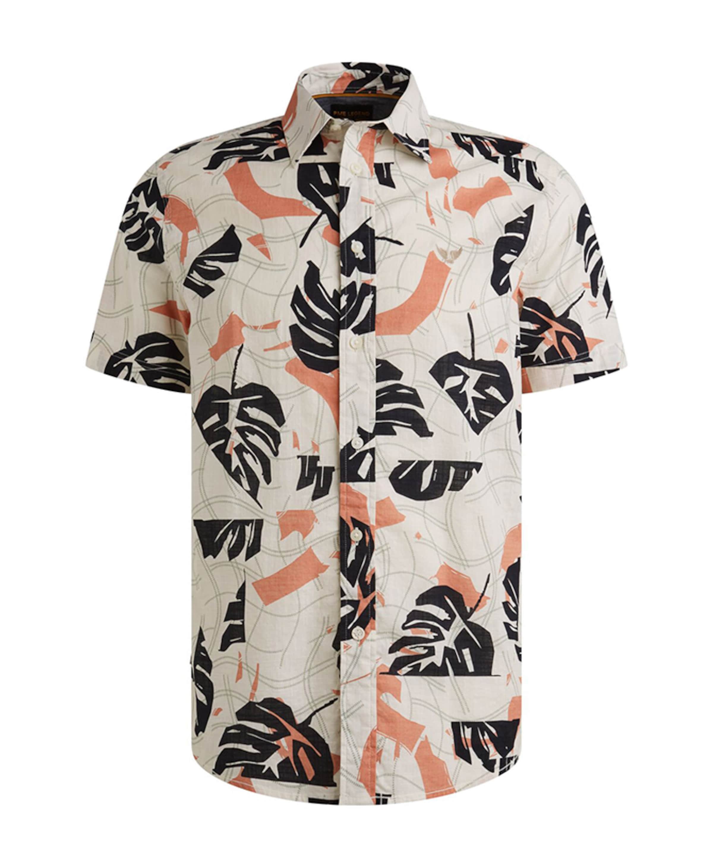 Heren overhemd korte mouw ecru