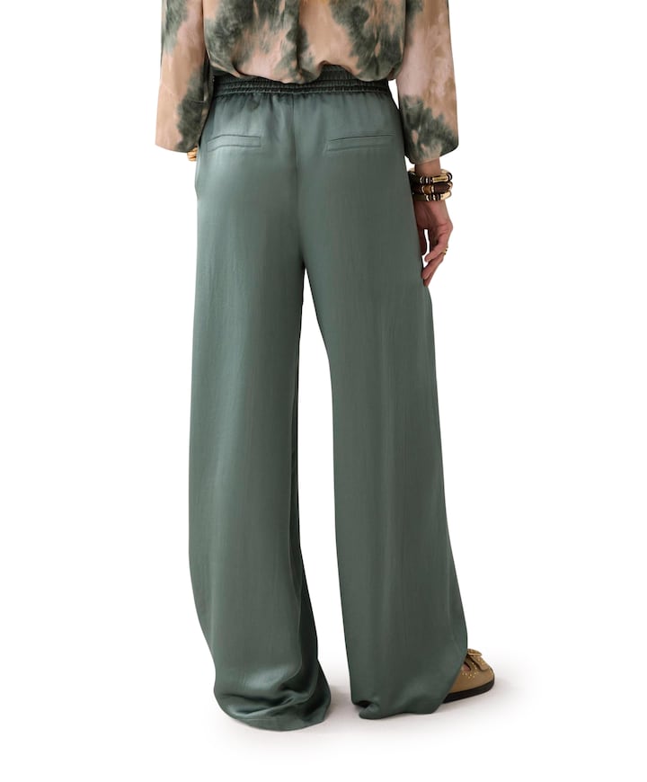 Heavy silky touch broek groen