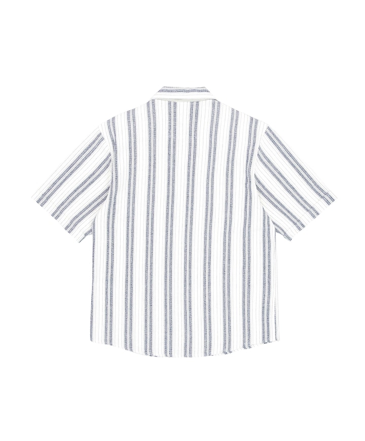 Heren overhemd korte mouw blauw