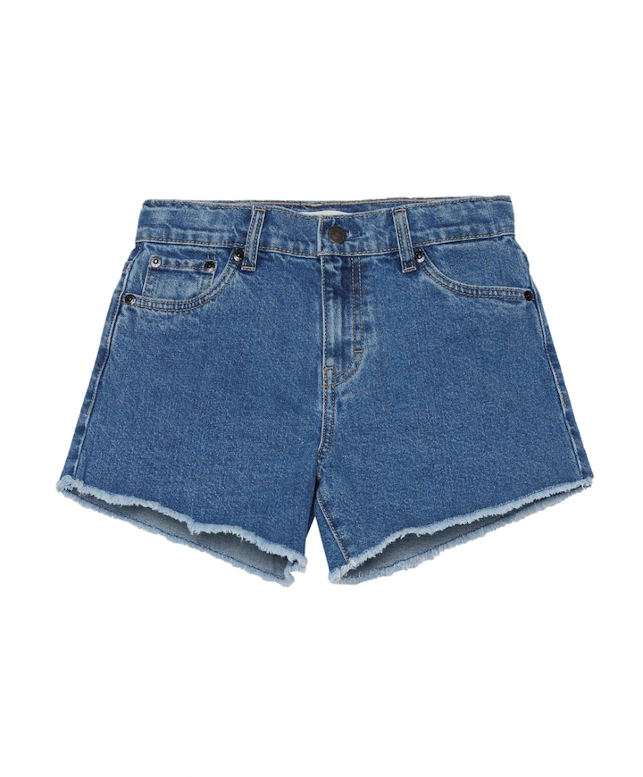 A line short meisjes korte broek blauw