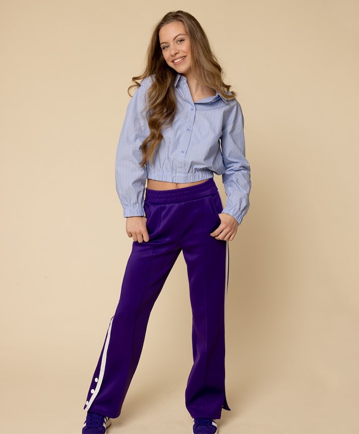 Meisjes blouse lange mouw blauw