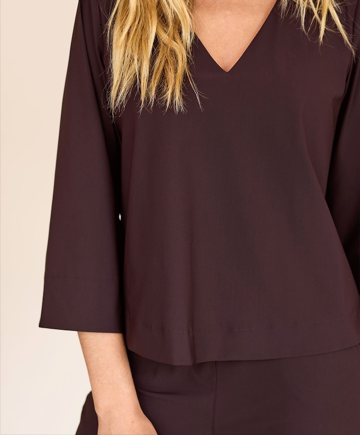 Dames longsleeve bruin