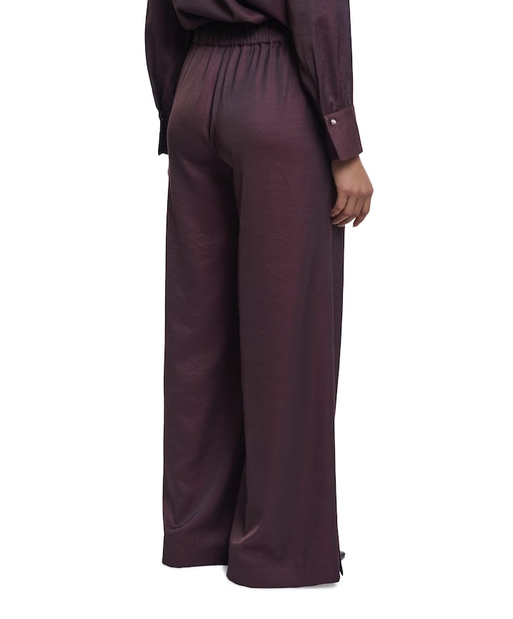 Regular length wide leg dames broek bruin