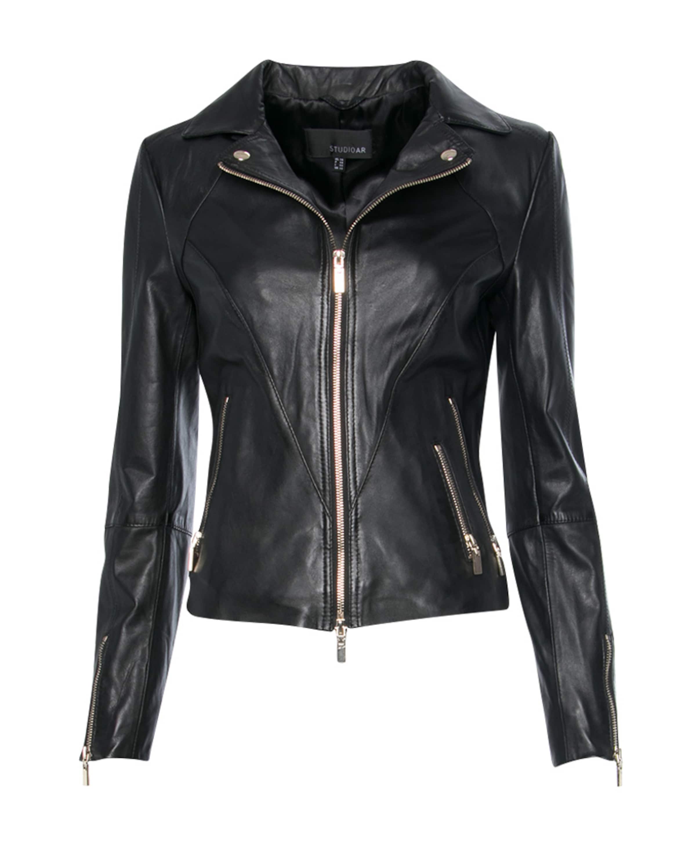 Dames leren jas zwart