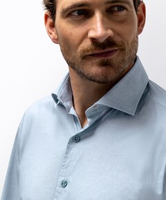 Heren overhemd lange mouw blauw