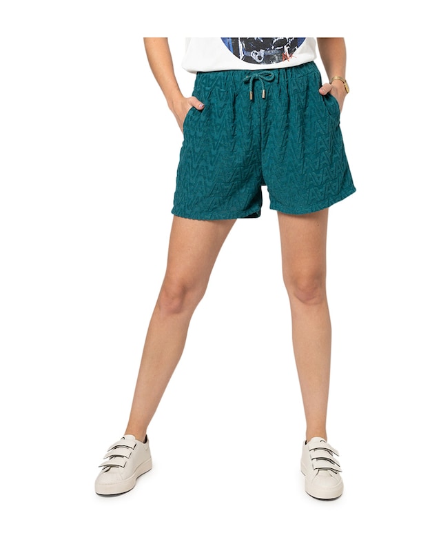 A jacquard terry shorts korte broek groen