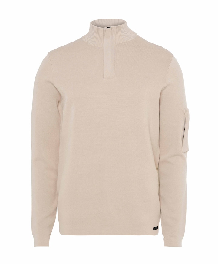 Trui met rits beige