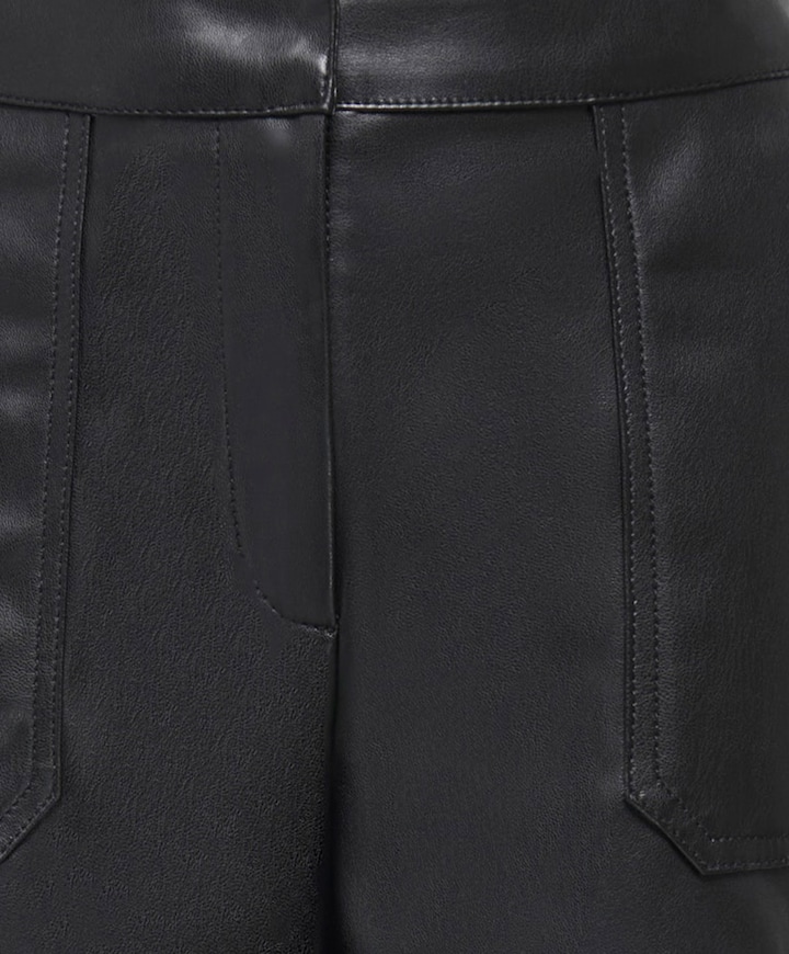 KOGTRICIA FAUX LEATHER OTW meisjes korte broek zwart