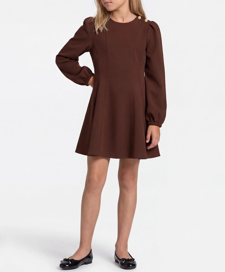 Meisjes jurk bruin