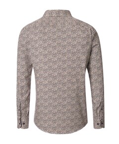 Heren overhemd lange mouw bruin