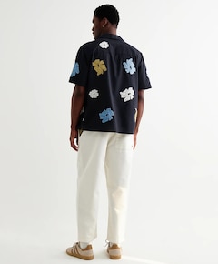 Heren overhemd korte mouw blauw