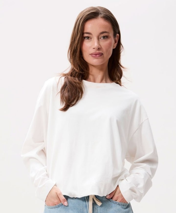 Dames longsleeve ecru