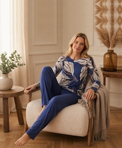 Dames pyjamaset blauw