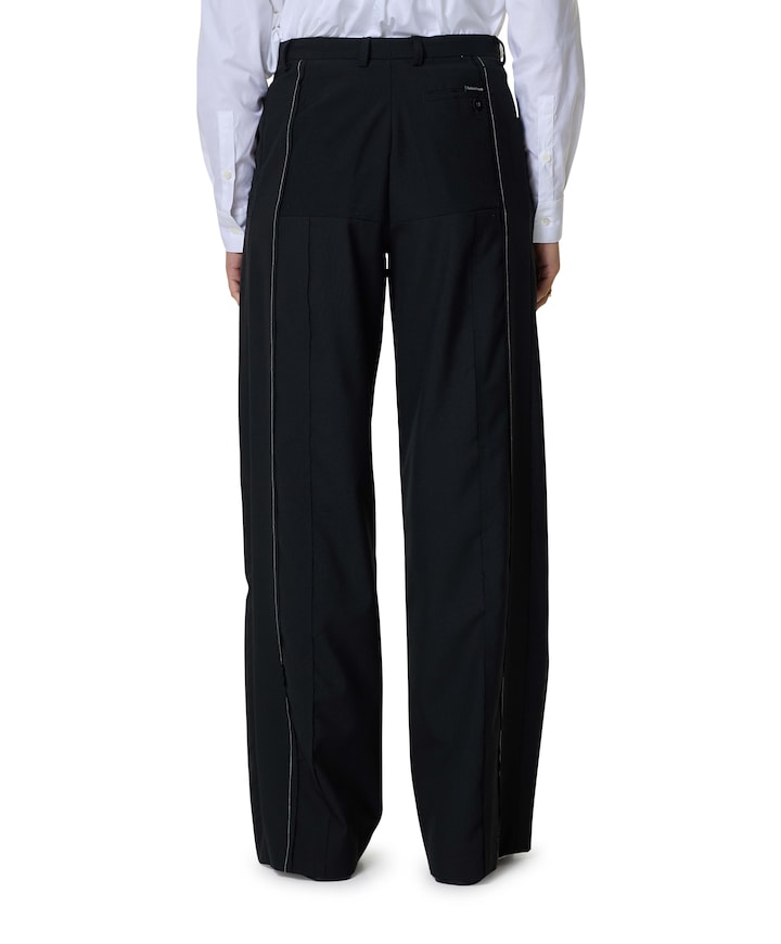 Contrast Stitching pantalon zwart