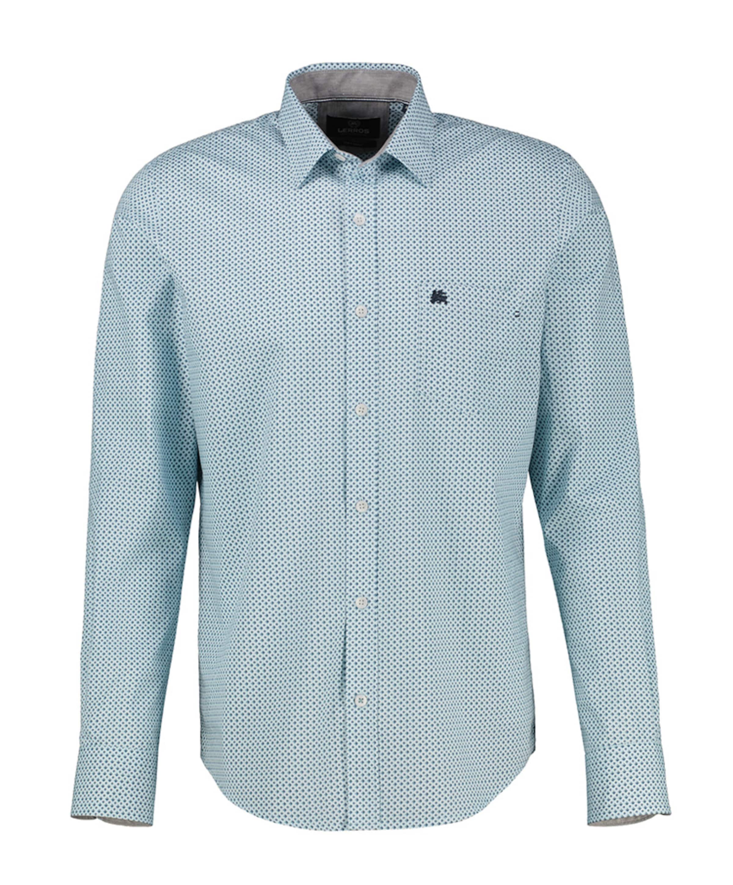 Heren overhemd lange mouw blauw