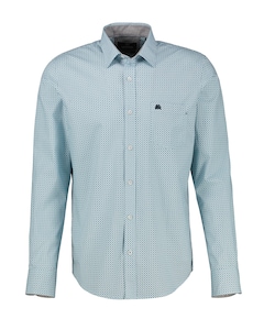 Heren overhemd lange mouw blauw