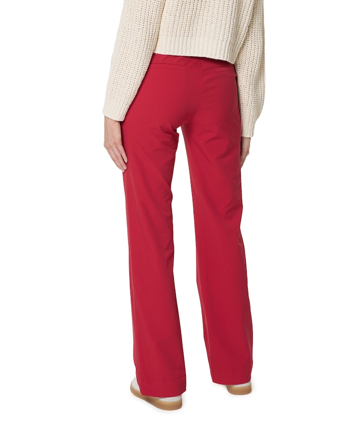 Wide leg travel dames broek rood