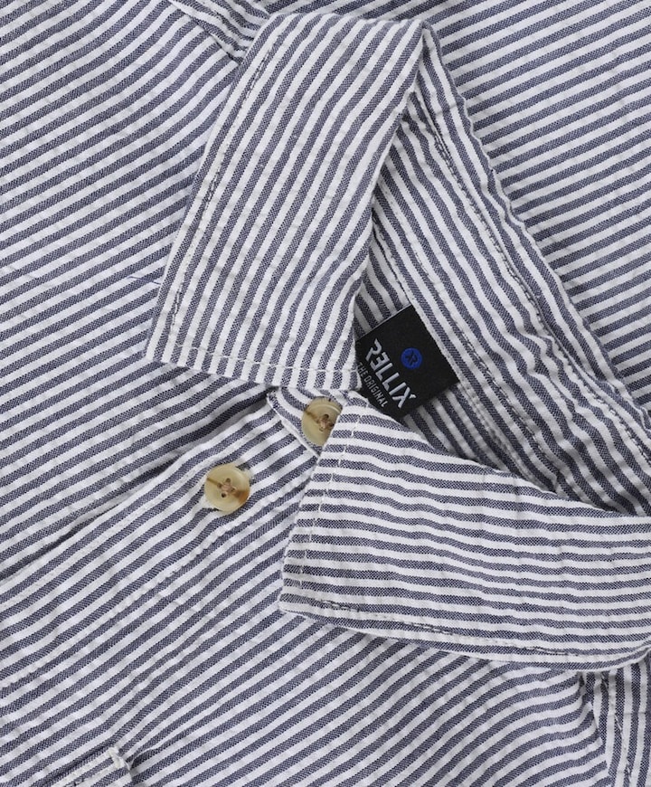 Jongens overhemd korte mouw blauw