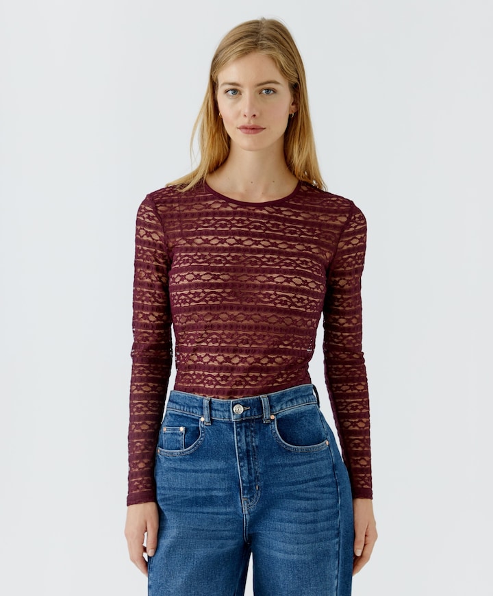 Dames longsleeve rood