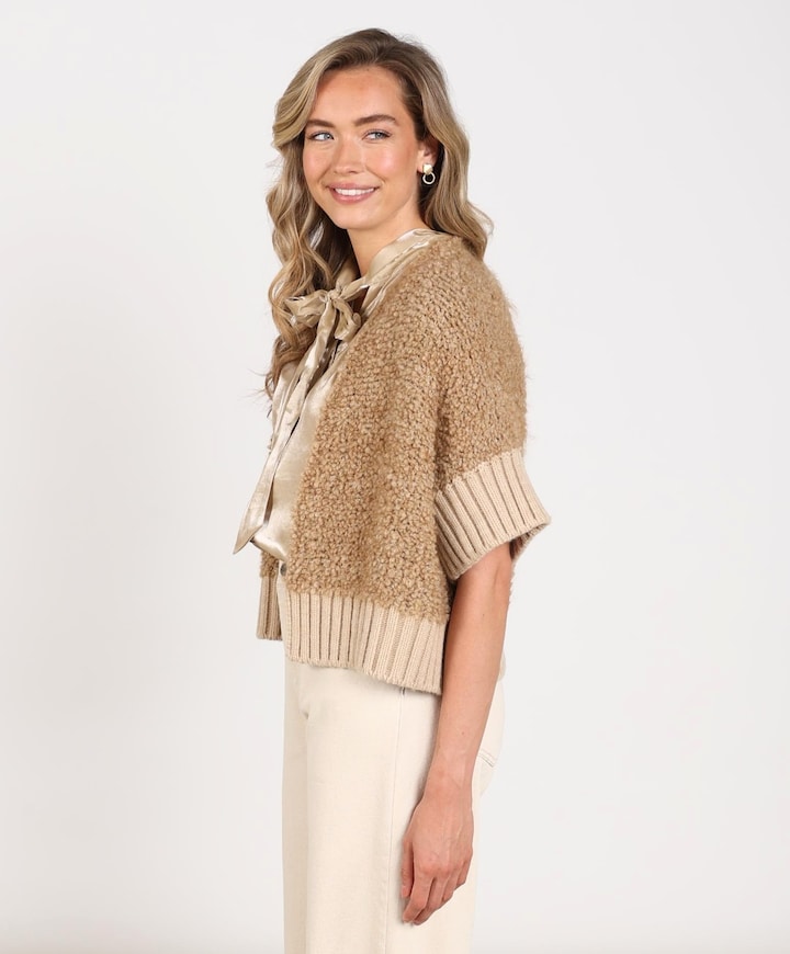 Dames vest beige