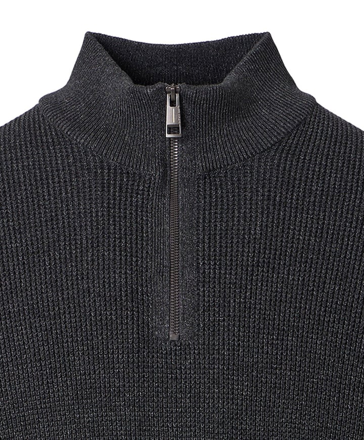 Heren trui met rits grijs