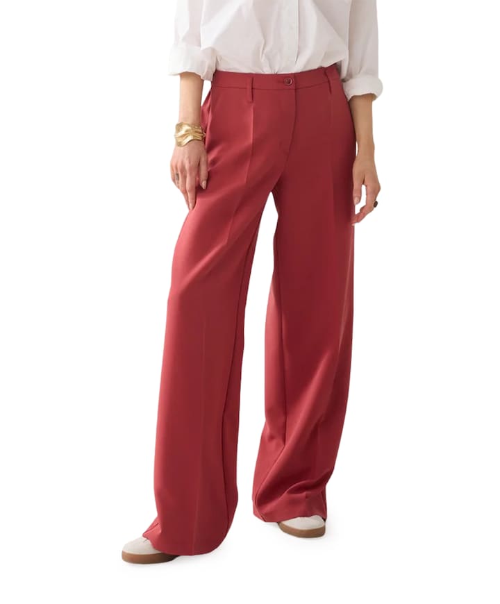 Wide legs foam uni dames broek rood