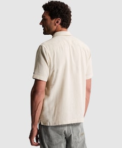 Heren overhemd korte mouw beige