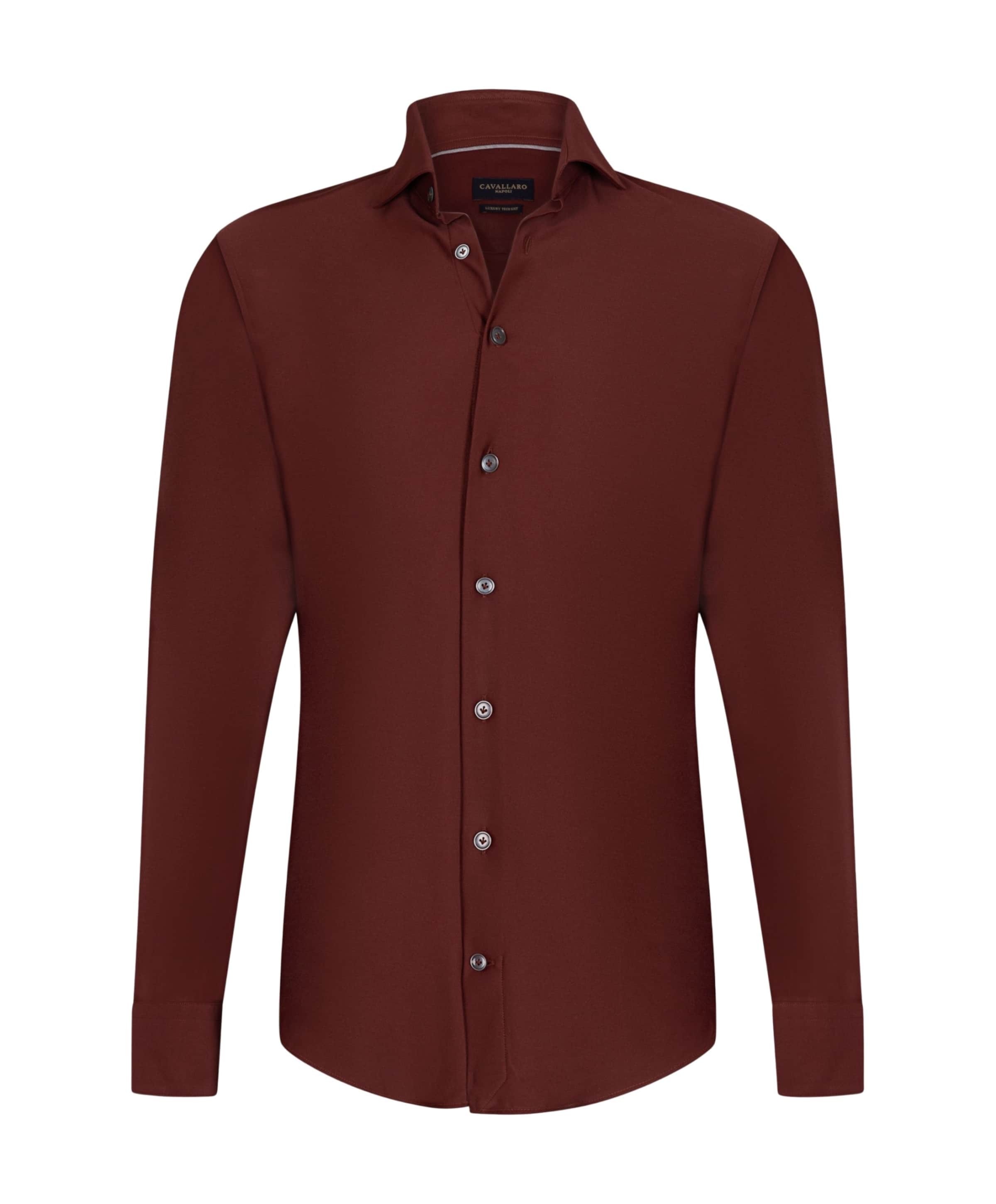 Heren overhemd lange mouw bordeaux