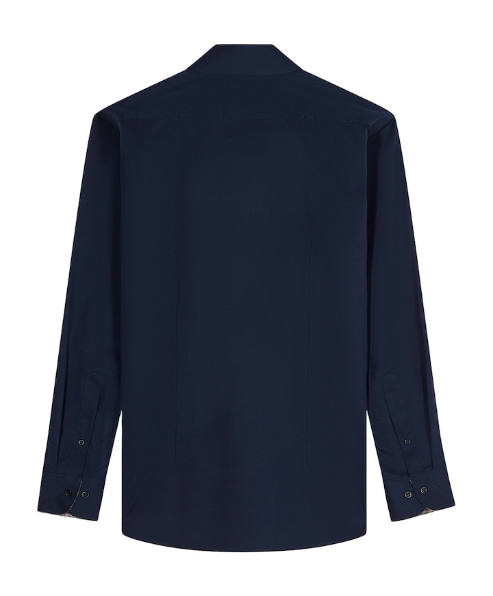 Heren overhemd lange mouw blauw