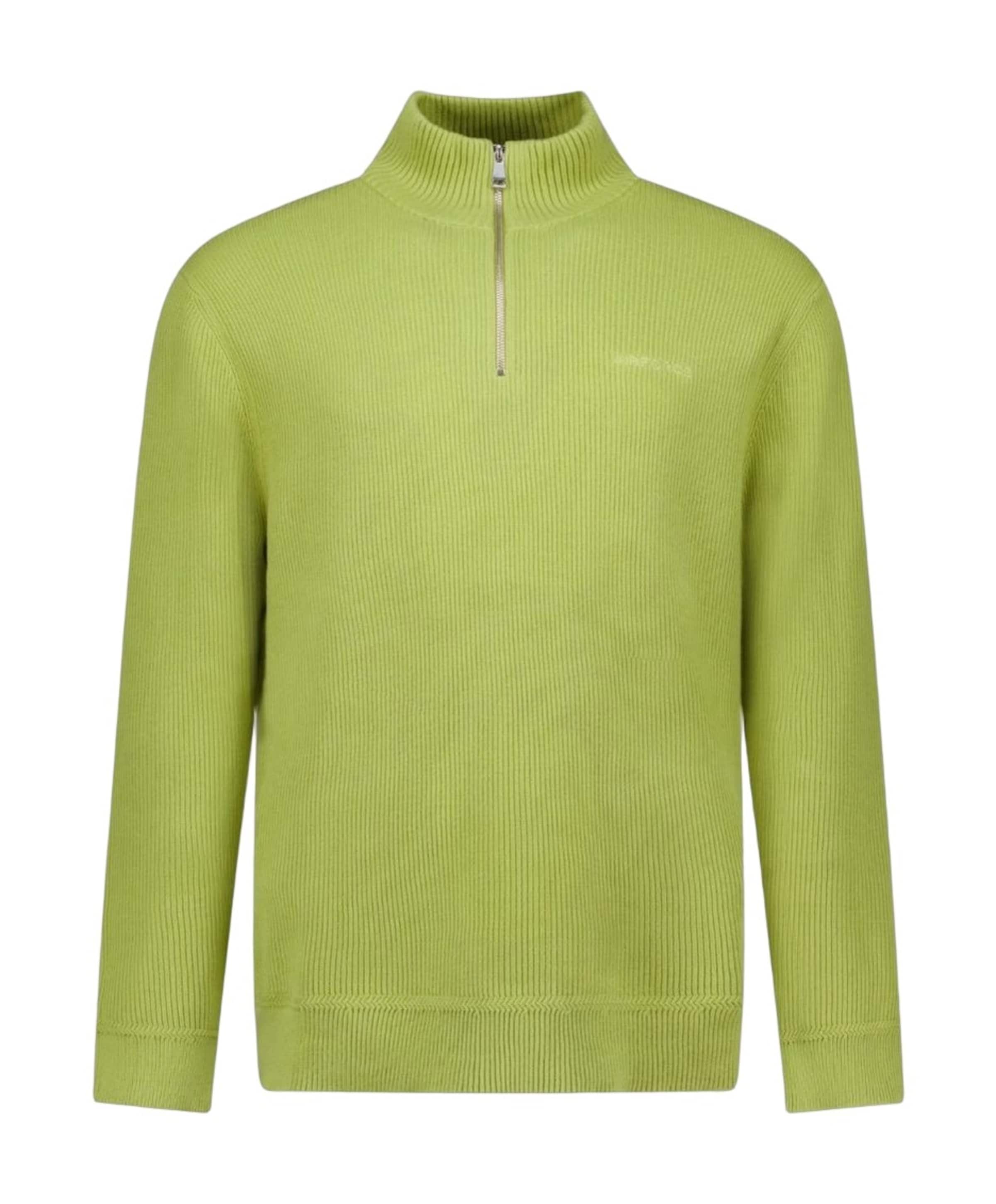 Heren trui met rits groen