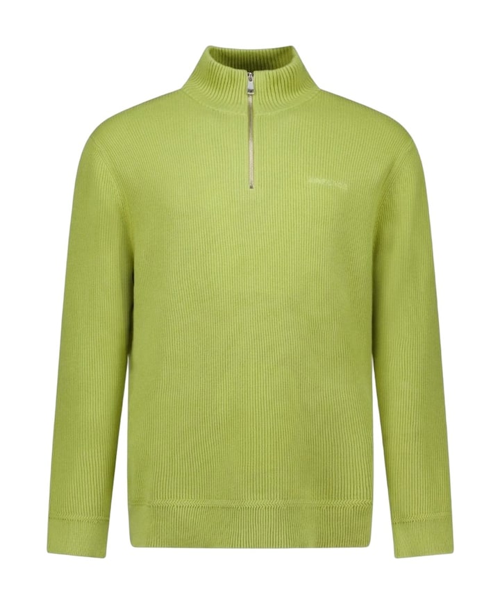 Heren trui met rits groen