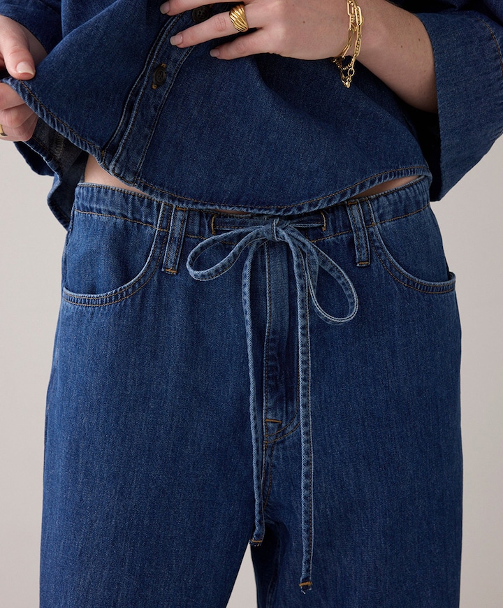 Jeans loose fit Light cotton twill dames jeans blauw