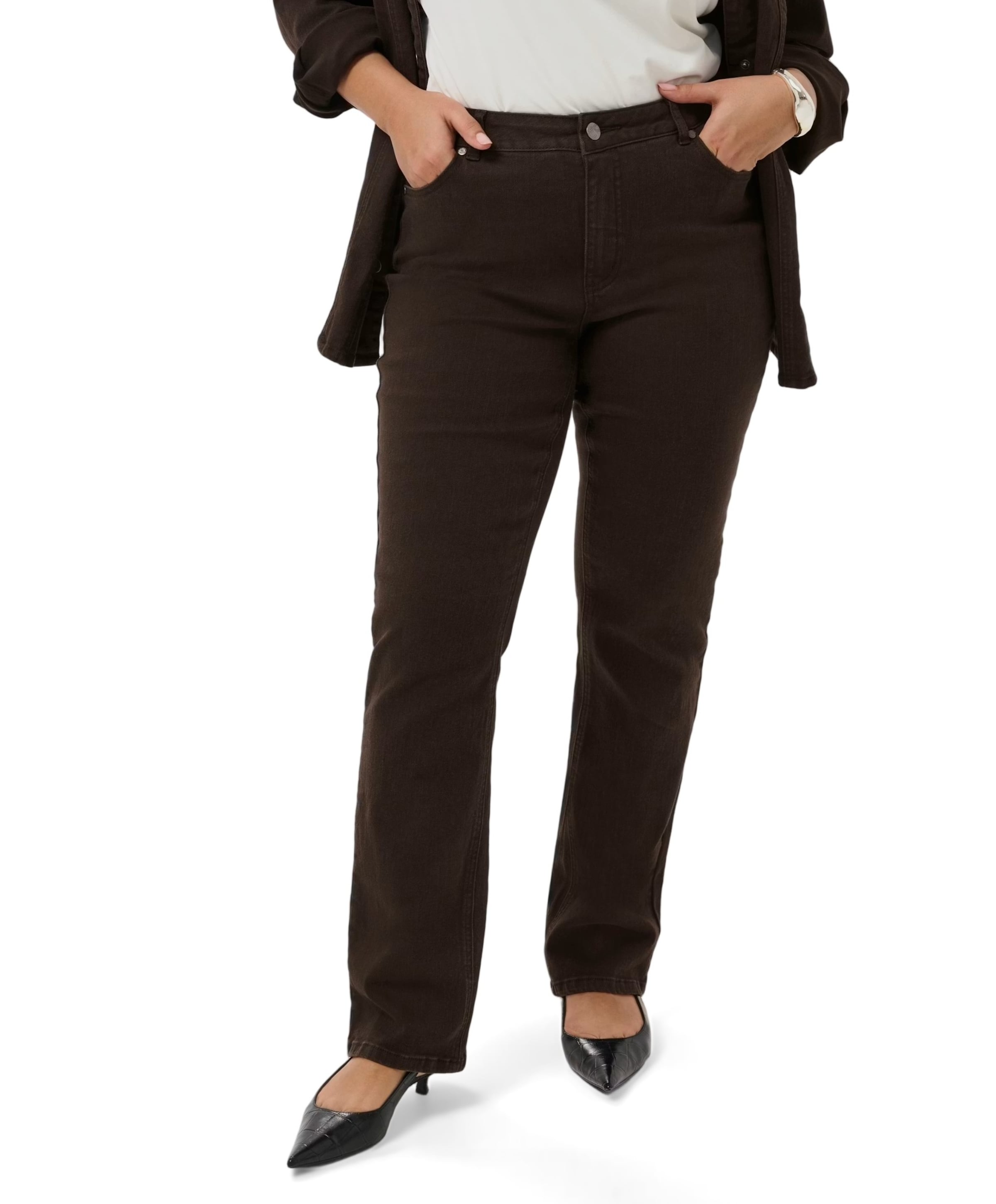 KCbree Straight dames jeans bruin