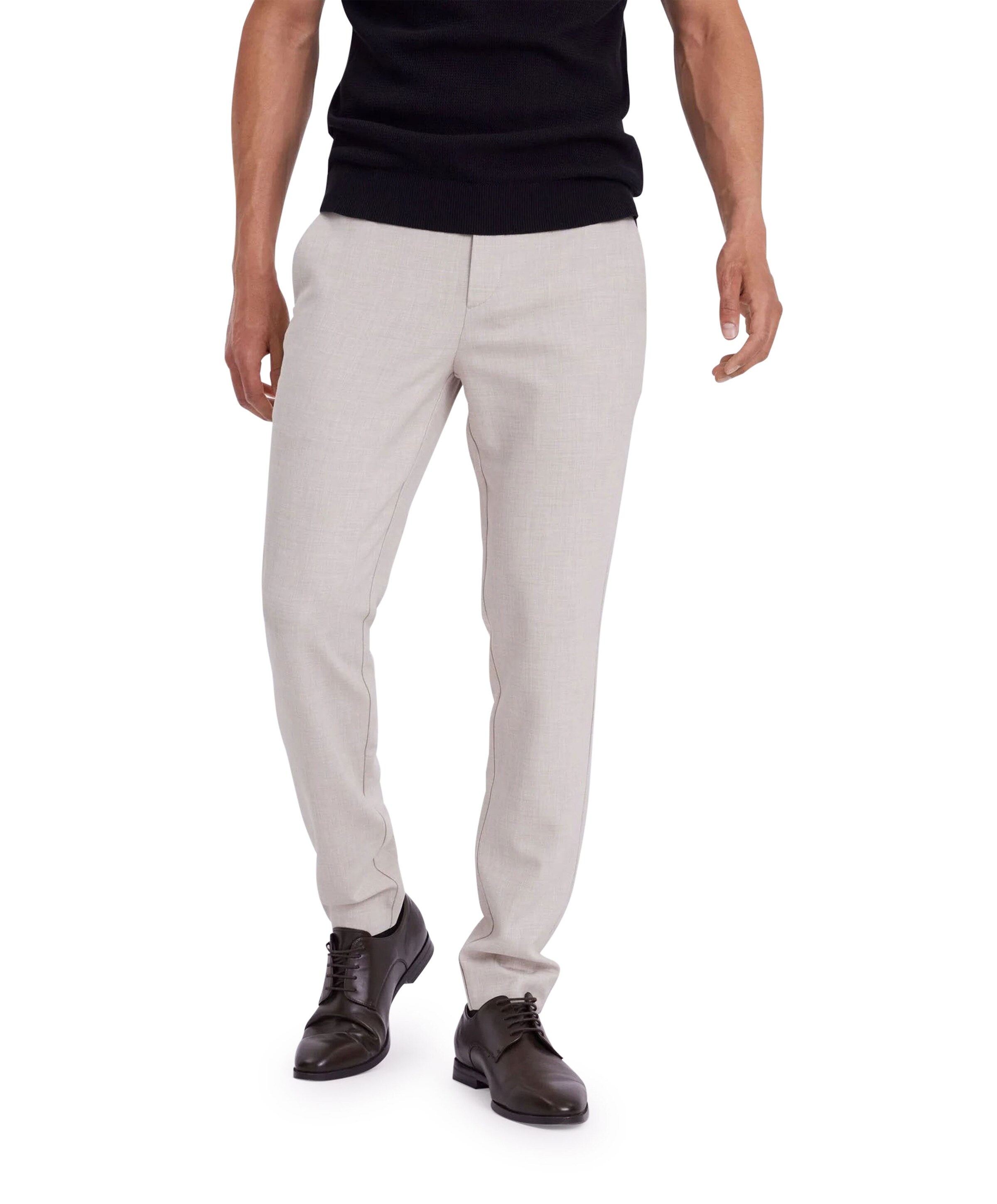 JOSHPL 085 SILVER SAND MELANGE heren broek beige