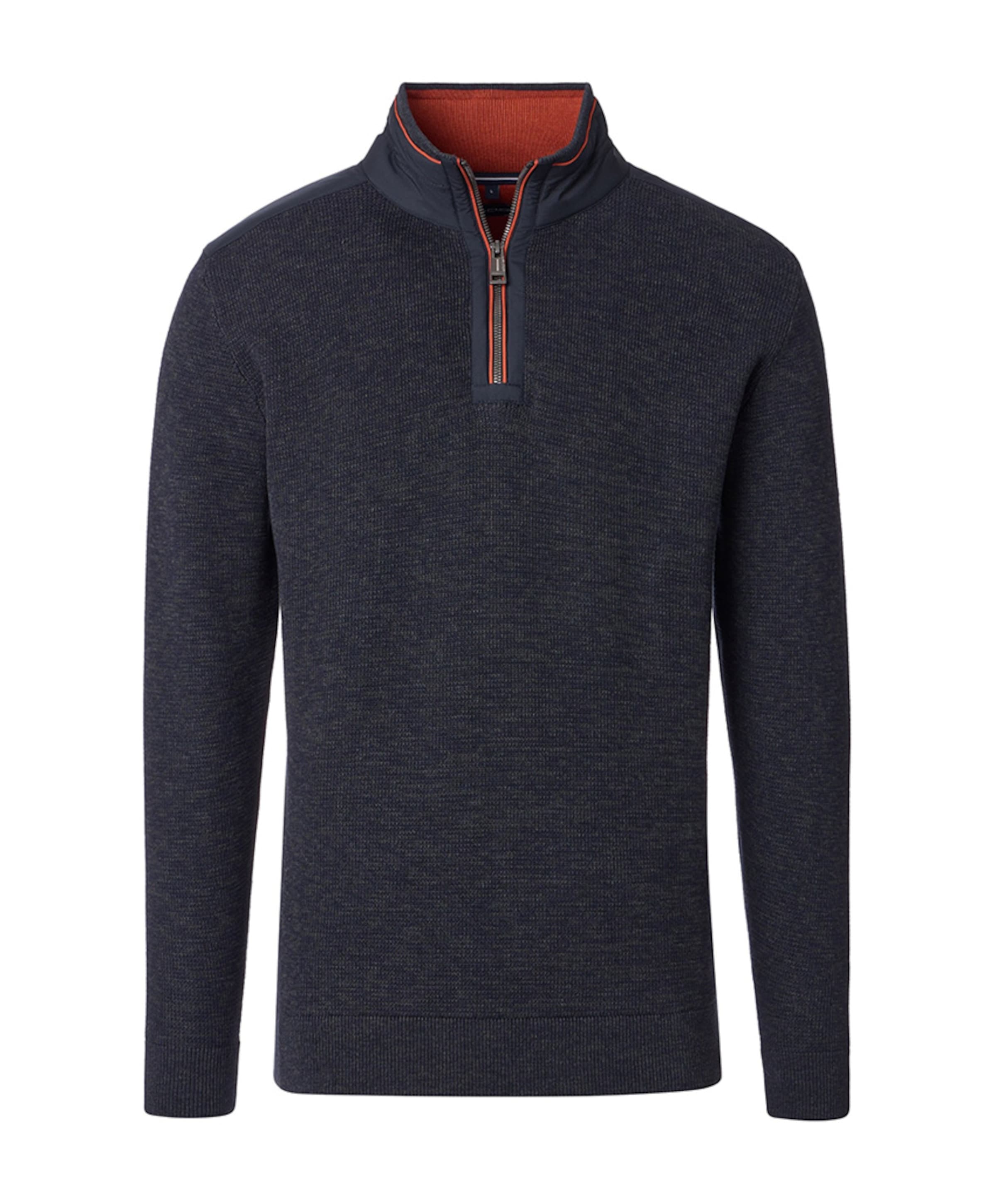 Heren trui met rits blauw